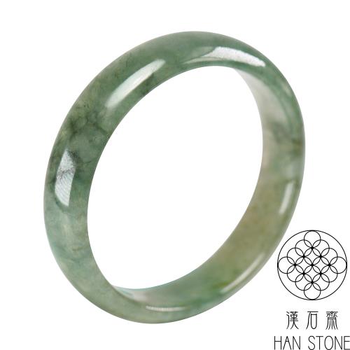 【漢石齋】天然翡翠A貨 手鐲玉鐲 冰種飄花(手圍15/版寬12mm)