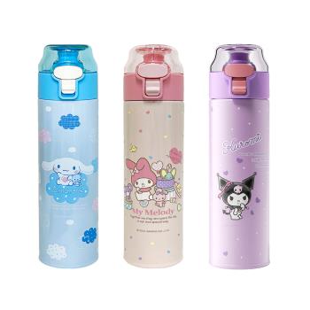 【優貝選】三麗鷗 卡通明星 實用款直飲式保溫/保冷 480ML便攜水壺 學生水壺(平輸品)