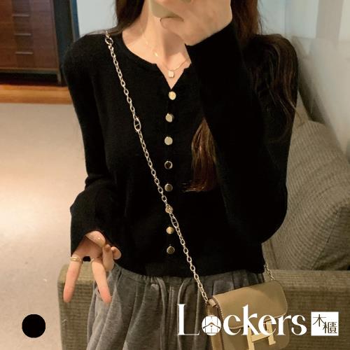 【Lockers 木櫃】秋冬慵懶長袖開襟上衣 L113120301