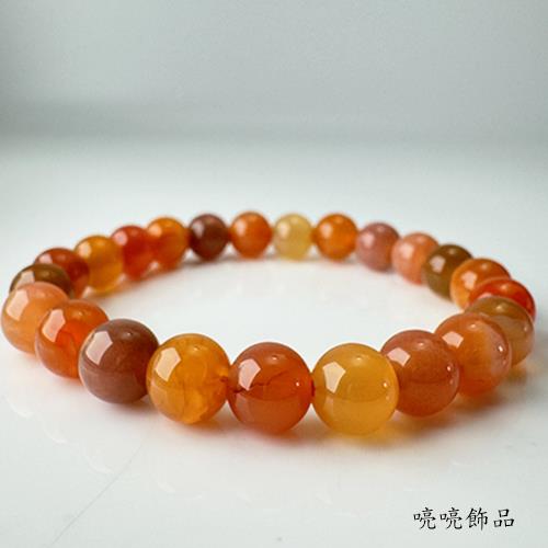 喨喨飾品】金橘繽紛糖果色～8mm天然彩虹瑪瑙避邪.招財.招健康手鍊A825