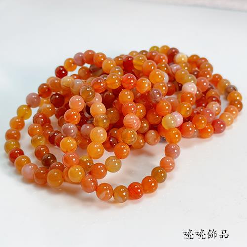喨喨飾品】金橘繽紛糖果色～8mm天然彩虹瑪瑙避邪.招財.招健康手鍊A825