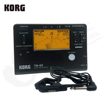 KORG TM-60C 全功能冷光調音 節拍器(含拾音夾) 黑色