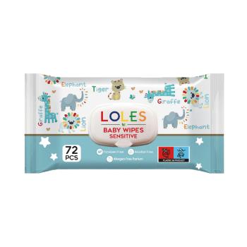【12入】LOLES 無酒精溫和潔膚濕紙巾-有蓋72片 (動物樂園) 【即期品2026.04.27】