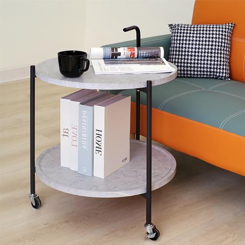 HappyLife 邊角茶几 雙層圓形茶几  Y11689