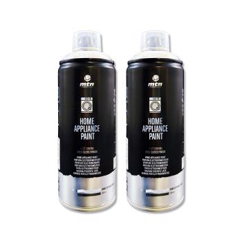 (2罐超值組)西班牙mtn蒙大拿-PRO速乾耐熱家電修復補色噴漆400ml/罐-0905白色(電器表面掉漆DIY,防刮磨損居家保護漆,改色增亮輔助劑)