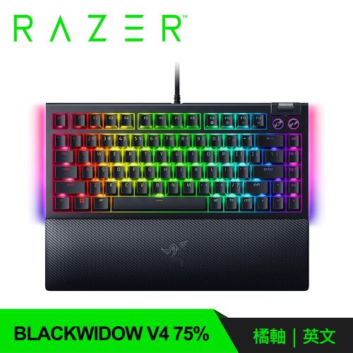 【Razer 雷蛇】黑寡婦 V4 75% 機械式電競鍵盤 黑色 橘軸/中文
