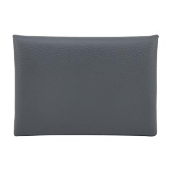 Hermes 愛馬仕 Calvi Duo Evercolor 小牛皮內裡釦式卡夾(H0霧霾灰)