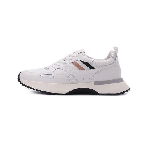 喜伯登 綁帶織帶真皮休閒鞋 白 男鞋 鞋全家福