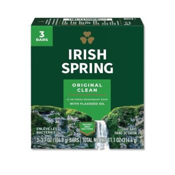 【美國 Irish Spring】清新香皂-含亞麻籽油 經典香味(104.8g*3)*8