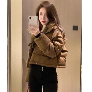 【巴黎精品】羽絨棉外套夾棉夾克-高雅簡約冬季良品女外套卡其色w1ag44