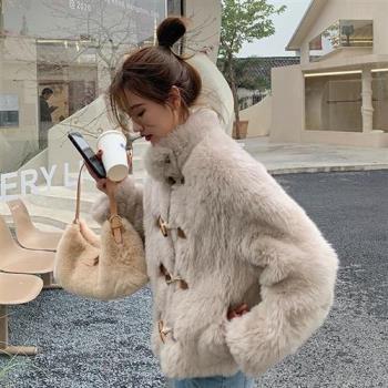 【巴黎精品】羊羔毛外套皮草大衣-冬日新款顆粒托斯卡納風女外套a1iu26
