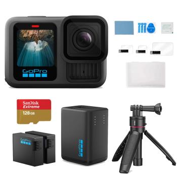 GoPro HERO13 Black 公司貨 送128G+AEDBD-201雙電充組+原廠硬殼包+GO-QUICK II 磁吸三腳架+專用保貼x2