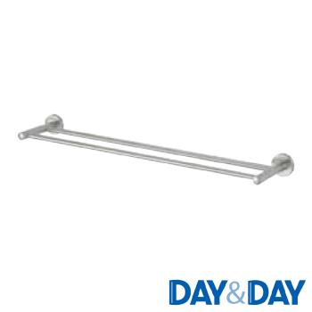 DAY&DAY 304不銹鋼絲光雙桿毛巾掛桿組-75公分