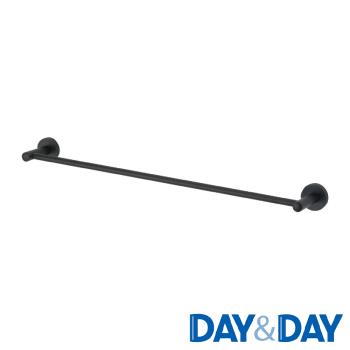 DAY&DAY 304不銹鋼單桿毛巾掛桿組-黑 60公分