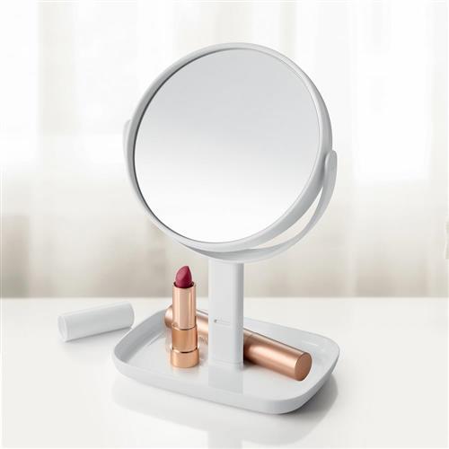 《tescoma》Lagoon雙面高腳放大桌鏡(白13cm) | 化妝鏡 美容放大桌鏡