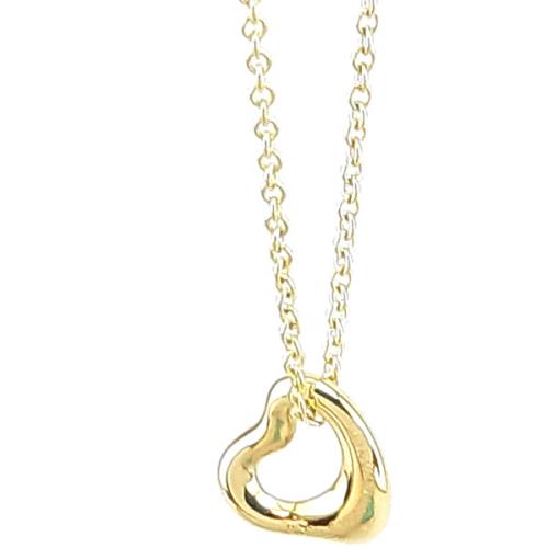 TIFFANY 18K金-經典迷你Open Heart墜飾項鍊【九八成新展示品-半價出清-已經過專業臭氧紫外線清潔】