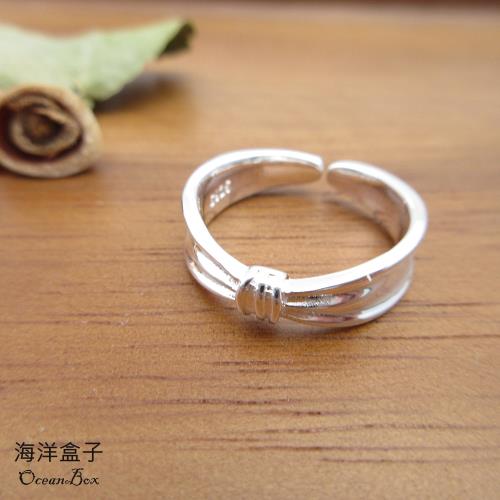 【海洋盒子】甜美可愛立體蝴蝶結925純銀戒指.可調整戒圍