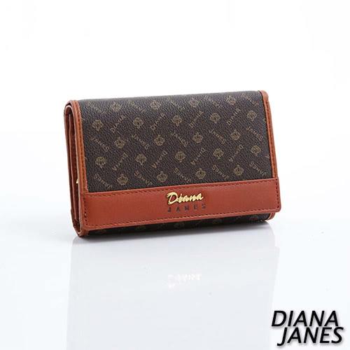 Diana Janes 經典LOGO 牛皮 對折中夾