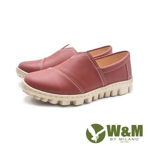 W&M(女)一小車線輕量樂福休閒鞋 女鞋-深磚紅