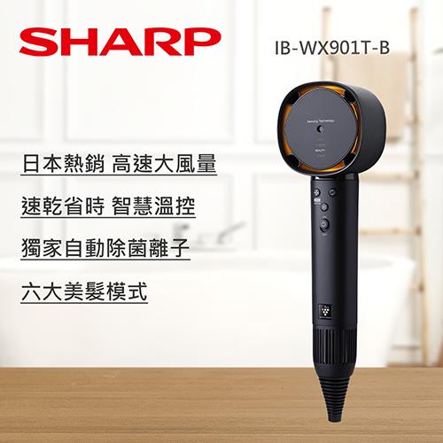 SHARP 夏普 四氣流水潤溫控吹風機-午夜黑(IB-WX901T-B)