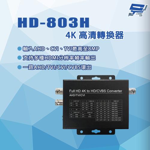 昌運監視器 HD-803H AHD/TVI/CVI/CVBS 安裝方便 HDMI 4K高清轉換器
