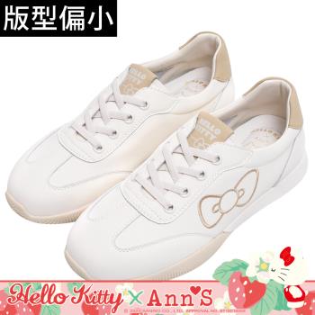Ann’S X Sanrio三麗鷗 HELLO KITTY聯名 側邊刺繡大蝴蝶結 免綁鞋帶超軟小白鞋德訓鞋