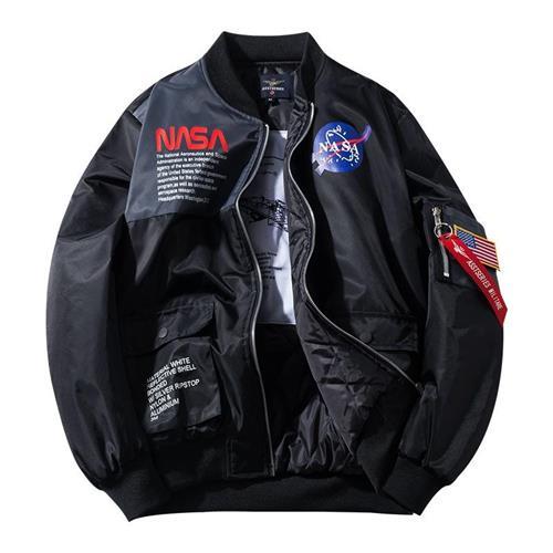 【米蘭精品】軍裝外套飛行夾克-MA1NASA飛行員立領薄款男外套3色74jd64