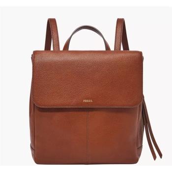 Fossil Claire 真皮翻蓋後揹包焦糖色