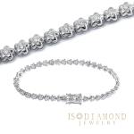 【ID】經典1.4克拉鑽石Tennis手鍊 花形(培育鑽石)