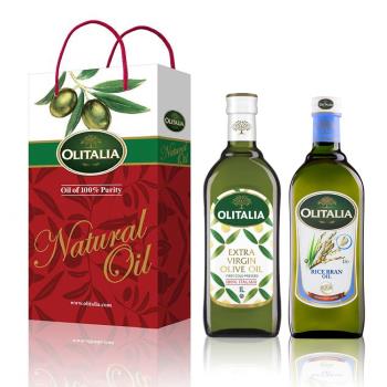 Olitalia 奧利塔 特級初榨橄欖油1000ml+玄米油1000ml禮盒組