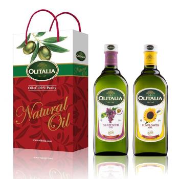 Olitalia 奧利塔 葡萄籽油1000ml+葵花油1000ml禮盒組