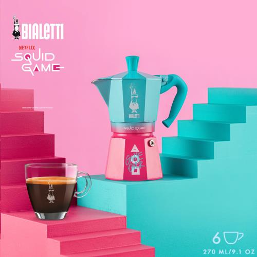 【Bialetti比亞樂堤】魷魚遊戲聯名限量款-經典摩卡壺MOKA-6杯份(全球首賣/義式濃縮/百年咖啡壺)