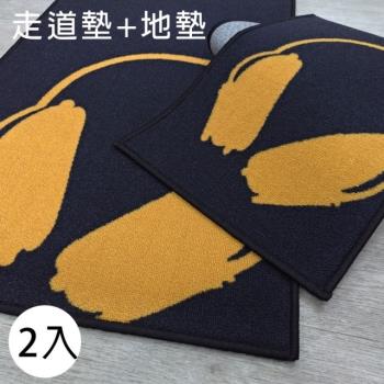 【範登伯格】範登伯格 藝術紐約止滑走道墊+地墊-耳機 60x100+40x120cm