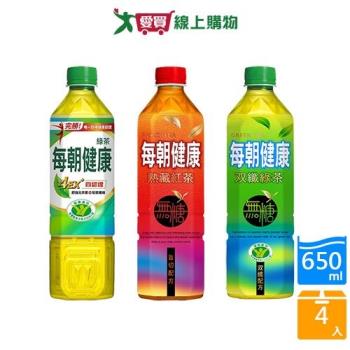御茶園每朝健康系列(綠茶/雙纖綠茶/紅茶)(650ML*4入/組)【愛買】