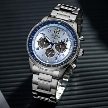 CITIZEN星辰 Chronograph系列 希望之藍 光動能計時腕錶 CA4500-83M