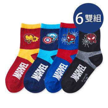 【ONEDER】Marvel 蜘蛛人童襪 鋼鐵人長襪 15-18/19-21cm-6雙組(ML-736~ML-739)