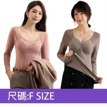 【韓國K.W.】買1送1-正韓進口帶胸墊一件式德絨保暖家居服上衣多款任選(休閒/內衣/睡衣/保暖)