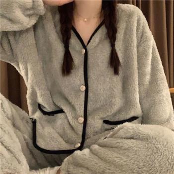 【藍尼居家】★珊瑚絨保暖兩件套家居服(女睡衣/家居服/舒適/兩件式)