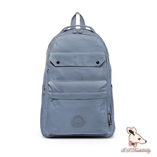 B.S.D.S冰山袋鼠 - 樂活遊記 - 格紋大容量附插袋胸扣後背包 - 藍色【X1250B】