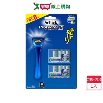 舒適牌 捍將3刮鬍刀 1刀把9刀片【愛買】