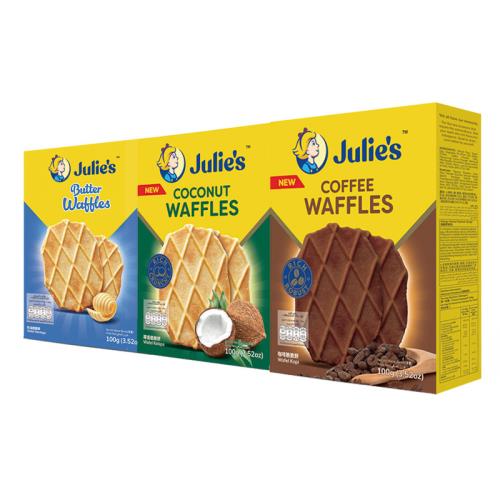 [Julies茱蒂絲]脆脆餅口味選:奶油/椰香/咖啡口味(100g x24盒/組)