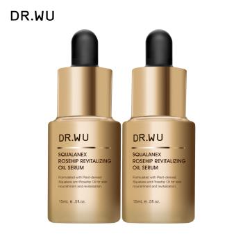 DR.WU 角鯊玫瑰果賦活精華油15ML(2入組)-共2入