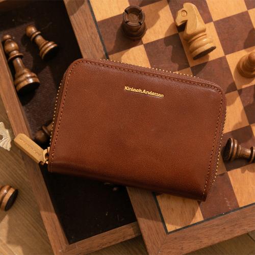 【金安德森】Baird 牛皮拉鍊零錢包-復古棕