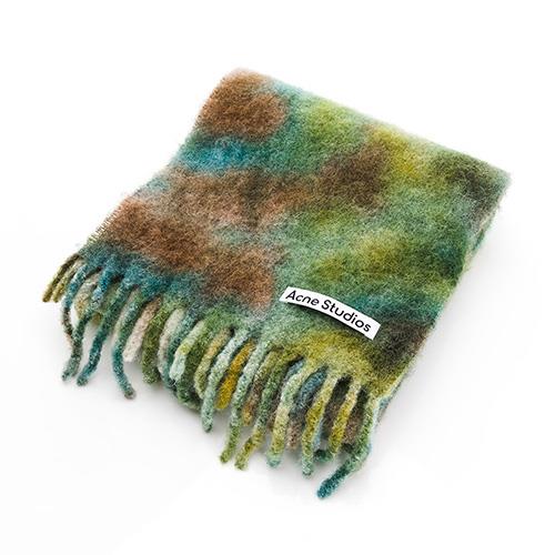 Acne Studios 窄版羊毛混色馬海長版流蘇圍巾