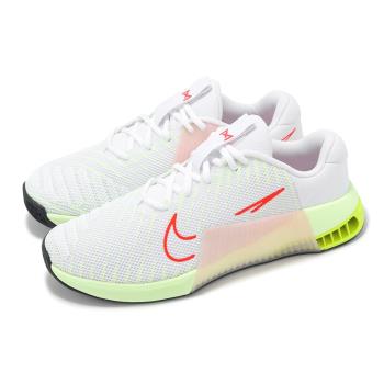 Nike 訓練鞋 Wmns Metcon 9 女鞋 白 紅 螢光綠 穩定 緩衝 多功能 運動鞋 DZ2537-101