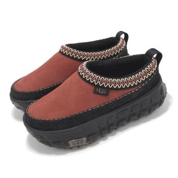 Ugg 休閒鞋 Venture Daze 男女鞋 黑底紅碧玉 麂皮 刺繡 厚底 輪胎大底 懶人鞋 1155650RJS