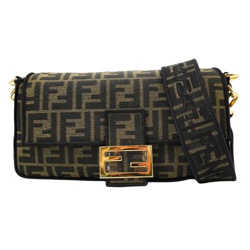 Fendi Baguette 帆布法棍二用包(8BR600-棕)