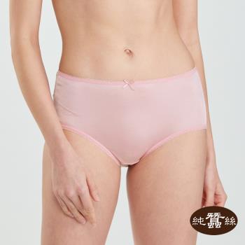 【岱妮蠶絲】純蠶絲42針70G單蝴蝶結中腰女三角內褲-珠粉(VWA1A101)