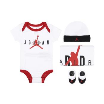 Nike 包屁衣 Jordan 嬰兒 小童 小朋友 純棉 帽子 襪子 毛毯 四件組 禮盒 JD2423037NB-001