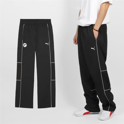 Puma 長褲 SDS Relaxed Graphic Track 男款 黑白 寬鬆 拉鍊口袋 束腳 褲子 62969801